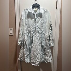 Preowned Anthropologie Maeve Babydoll Dress in Powder Blue Size Large